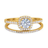 Two Piece Round Natural Stone Ring