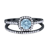 Two Piece Round Natural Stone Ring