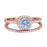 Two Piece Round Natural Stone Ring