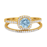 Two Piece Round Natural Stone Ring