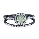 Two Piece Round Natural Stone Ring
