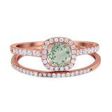 Two Piece Round Natural Stone Ring