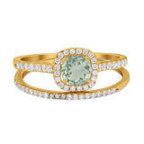 Two Piece Round Natural Stone Ring