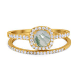 Two Piece Round Natural Stone Ring