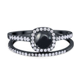 Two Piece Round Natural Stone Ring