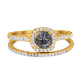 Two Piece Round Natural Stone Ring