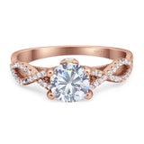 Art Deco Round Natural Stone Solitaire Ring