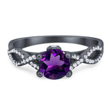 Art Deco Round Natural Stone Solitaire Ring