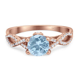 Art Deco Round Natural Stone Solitaire Ring