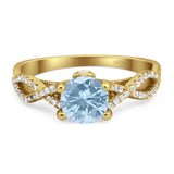 Art Deco Round Natural Stone Solitaire Ring