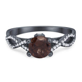 Art Deco Round Natural Stone Solitaire Ring