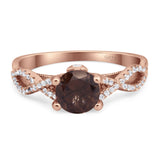 Art Deco Round Natural Stone Solitaire Ring