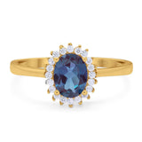 Vintage Style Oval Natural Stone Flower Ring