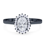 Vintage Style Oval Natural Stone Flower Ring