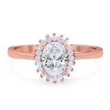 Vintage Style Oval Natural Stone Flower Ring