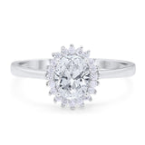 Vintage Style Oval Moissanite Flower Ring 925 Sterling Silver