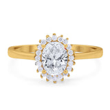 Vintage Style Oval Natural Stone Flower Ring