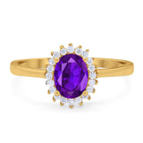 Vintage Style Oval Natural Stone Flower Ring