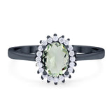 Vintage Style Oval Natural Stone Flower Ring