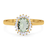 Vintage Style Oval Natural Stone Flower Ring