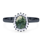 Vintage Style Oval Natural Stone Flower Ring