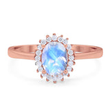 Vintage Style Oval Natural Stone Flower Ring