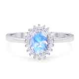 Vintage Style Oval Natural Stone Flower Ring