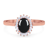 Vintage Style Oval Natural Stone Flower Ring