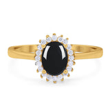 Vintage Style Oval Natural Stone Flower Ring