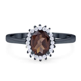 Vintage Style Oval Natural Stone Flower Ring