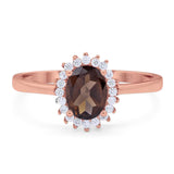 Vintage Style Oval Natural Stone Flower Ring