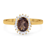 Vintage Style Oval Natural Stone Flower Ring