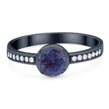 Vintage Style Round Natural Stone Solitaire Ring