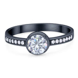 Vintage Style Round Natural Stone Solitaire Ring