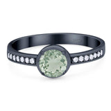 Vintage Style Round Natural Stone Solitaire Ring