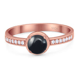 Vintage Style Round Natural Stone Solitaire Ring