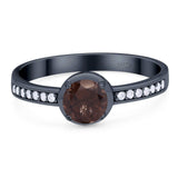 Vintage Style Round Natural Stone Solitaire Ring