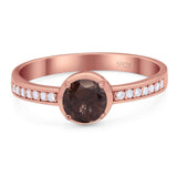 Vintage Style Round Natural Stone Solitaire Ring