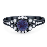 Art Deco Round Natural Stone Ring