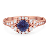 Art Deco Round Natural Stone Ring