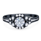 Art Deco Round Natural Stone Ring