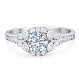 Art Deco Round Natural Stone Ring