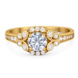 Art Deco Round Natural Stone Ring