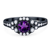 Art Deco Round Natural Stone Ring