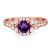 Art Deco Round Natural Stone Ring