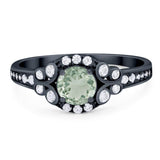 Art Deco Round Natural Stone Ring