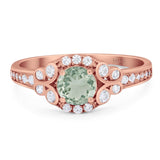 Art Deco Round Natural Stone Ring