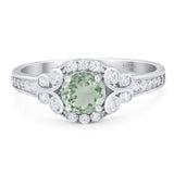 Art Deco Round Natural Stone Ring