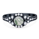 Art Deco Round Natural Stone Ring