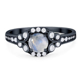 Art Deco Round Natural Stone Ring